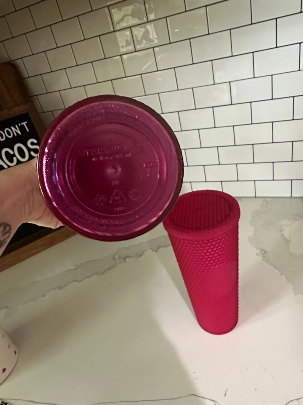 Starbucks Pink Textured & Swirl Tumbler Duo